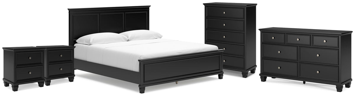 J&M Furniture - Ashley Furniture - Lanolee California King Panel Bed, Dresser, Chest and 2 Nightstands - California King Panel Bed, Dresser, Chest and 2 Nightstands - B687B32