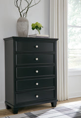 J&M Furniture - Ashley Furniture - Lanolee Chest of Drawers - Five Drawer Chest / Black - B687-46