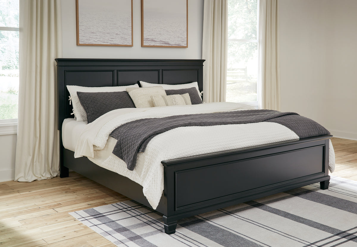 J&M Furniture - Ashley Furniture - Lanolee King Panel Bed - King Panel Bed / Black - B687B8