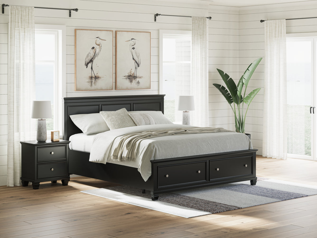 J&M Furniture - Ashley Furniture - Lanolee California King Panel Storage Bed - California King Panel Storage Bed / Black - B687B20