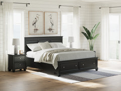 J&M Furniture - Ashley Furniture - Lanolee California King Panel Storage Bed - California King Panel Storage Bed / Black - B687B20