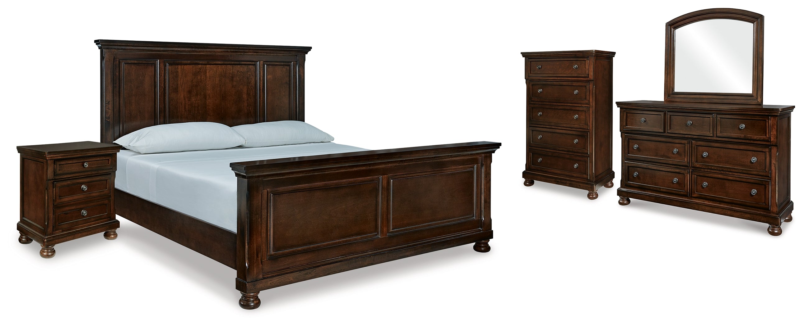J&M Furniture - Ashley Furniture - Porter King Panel Bed, Dresser, Mirror, Chest and Nightstand - King Panel Bed, Dresser, Mirror, Chest and Nightstand - B697B33