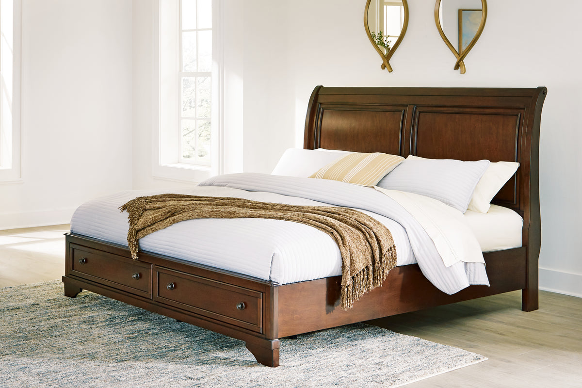 J&M Furniture - Ashley Furniture - Trellington Queen Sleigh Storage Bed - Queen Sleigh Storage Bed / Brown - B716B1
