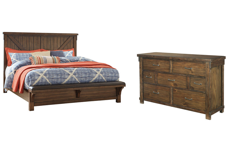 Lakeleigh Califorina King Panel Bed with Upholstered Bench with DresserBedroom Packages