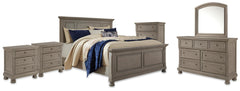 J&M Furniture - Ashley Furniture - Lettner King Panel Bed, Dresser, Mirror, Chest and 2 Nightstands - King Panel Bed, Dresser, Mirror, Chest and 2 Nightstands - B733B58