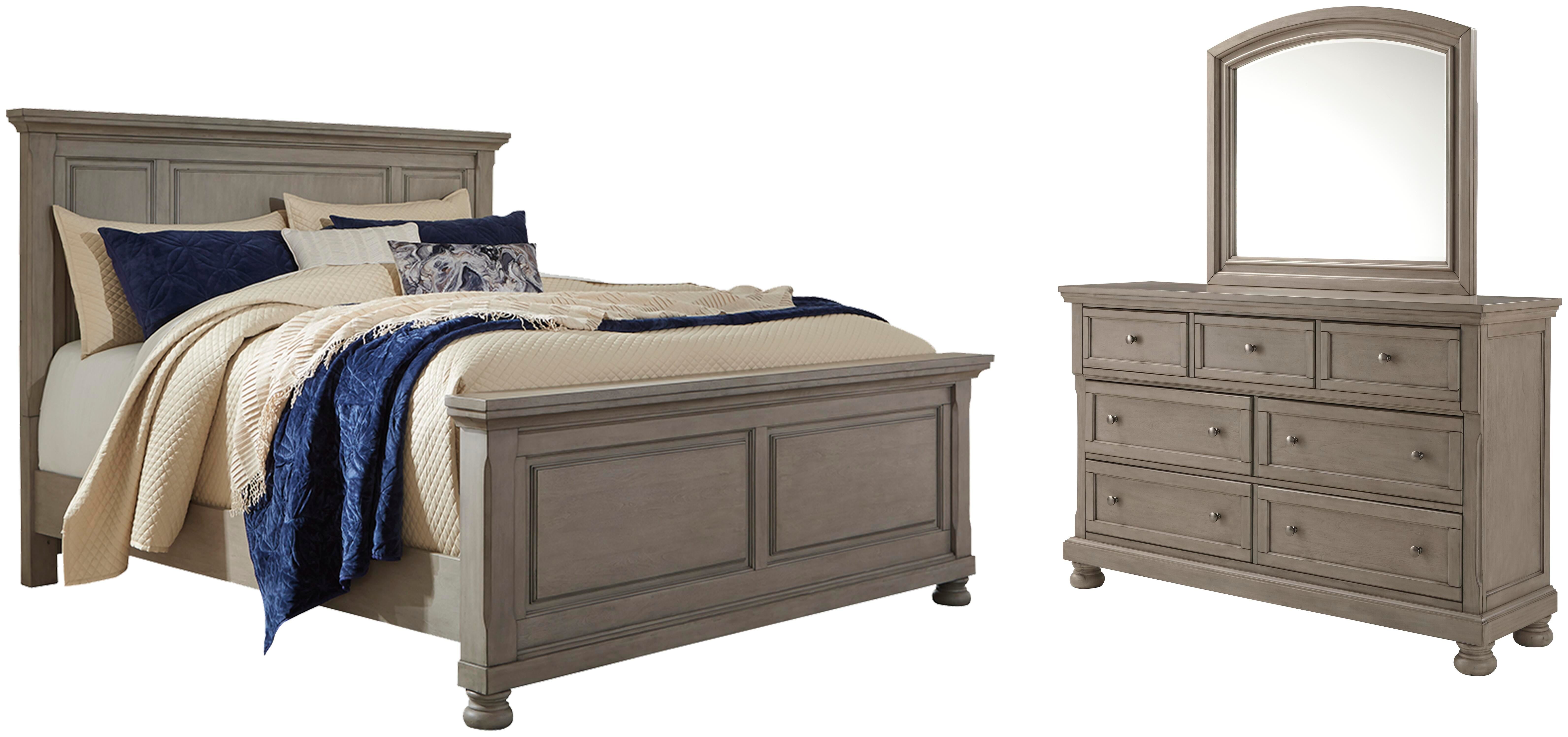 J&M Furniture - Ashley Furniture - Lettner Queen Panel Bed, Dresser and Mirror - Queen Panel Bed, Dresser and Mirror - B733B4
