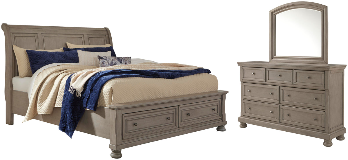 J&M Furniture - Ashley Furniture - Lettner Queen Sleigh Storage Bed, Dresser and Mirror - Queen Sleigh Storage Bed, Dresser and Mirror - B733B5
