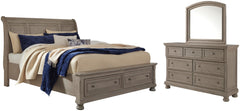 J&M Furniture - Ashley Furniture - Lettner Queen Sleigh Storage Bed, Dresser and Mirror - Queen Sleigh Storage Bed, Dresser and Mirror - B733B5