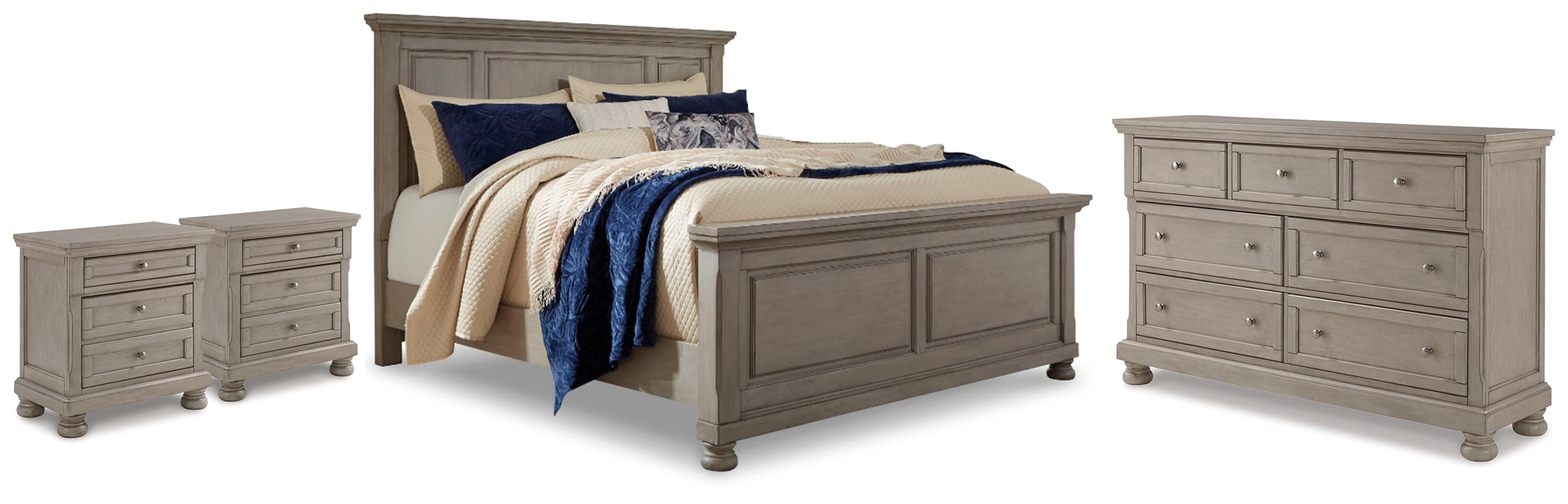 J&M Furniture - Ashley Furniture - Lettner Queen Panel Bed, Dresser and 2 Nightstands - Queen Panel Bed, Dresser and 2 Nightstands - B733B60
