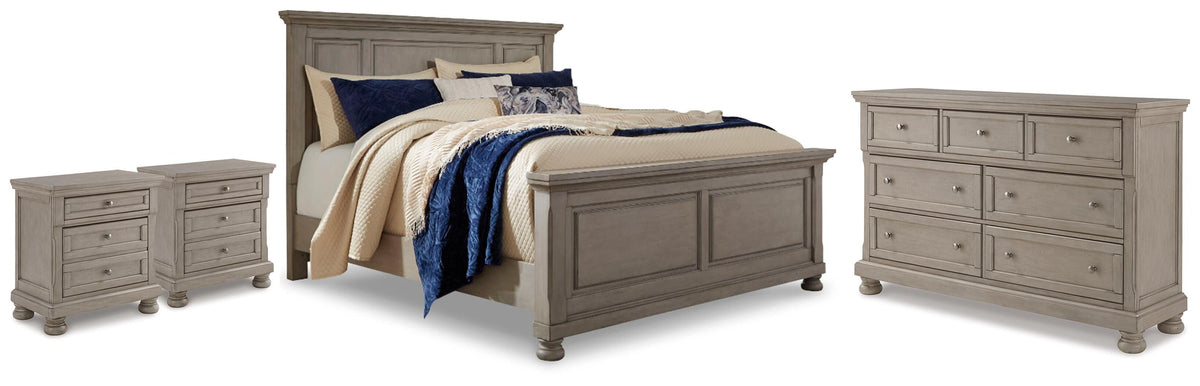 J&M Furniture - Ashley Furniture - Lettner Queen Panel Bed, Dresser and 2 Nightstands - Queen Panel Bed, Dresser and 2 Nightstands - B733B60