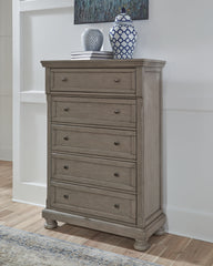 J&M Furniture - Ashley Furniture - Lettner Chest of Drawers - Five Drawer Chest / Light Gray - B733-46