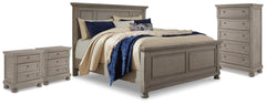 J&M Furniture - Ashley Furniture - Lettner King Panel Bed, Chest and 2 Nightstands - King Panel Bed, Chest and 2 Nightstands - B733B59