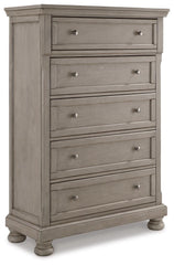 Lettner King Panel Bed, Chest and 2 Nightstands