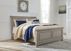 J&M Furniture - Ashley Furniture - Lettner King Sleigh Bed - King Sleigh Bed / Light Gray - B733B34