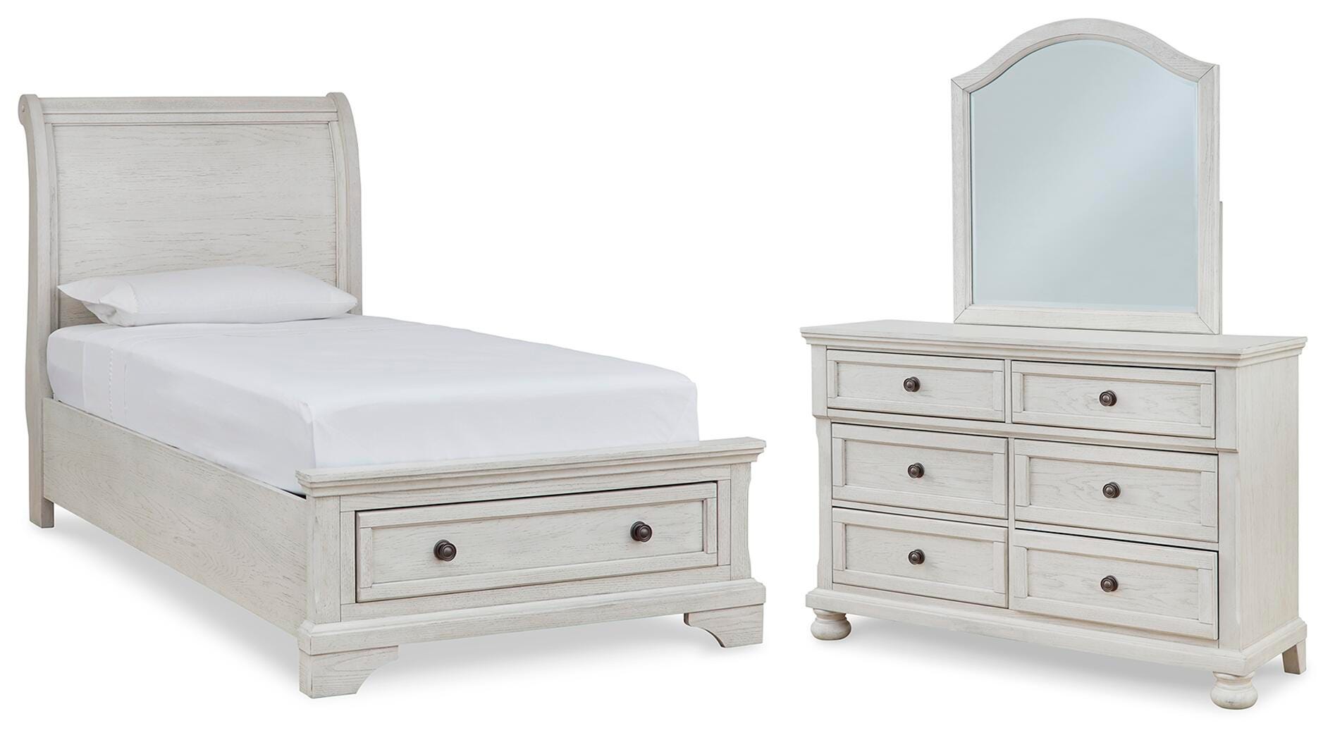J&M Furniture - Ashley Furniture - Robbinsdale Twin Sleigh Storage Bed, Dresser and Mirror - Twin Sleigh Storage Bed, Dresser and Mirror - B742B14