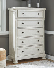 J&M Furniture - Ashley Furniture - Robbinsdale Chest of Drawers - Five Drawer Chest / Antique White - B742-46