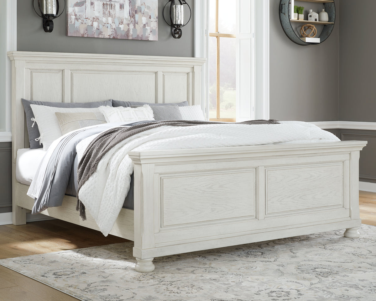 J&M Furniture - Ashley Furniture - Robbinsdale Queen Panel Bed - Queen Panel Bed / Antique White - B742B2
