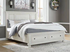 J&M Furniture - Ashley Furniture - Robbinsdale Queen Panel Storage Bed - Queen Panel Storage Bed / Antique White - B742B24