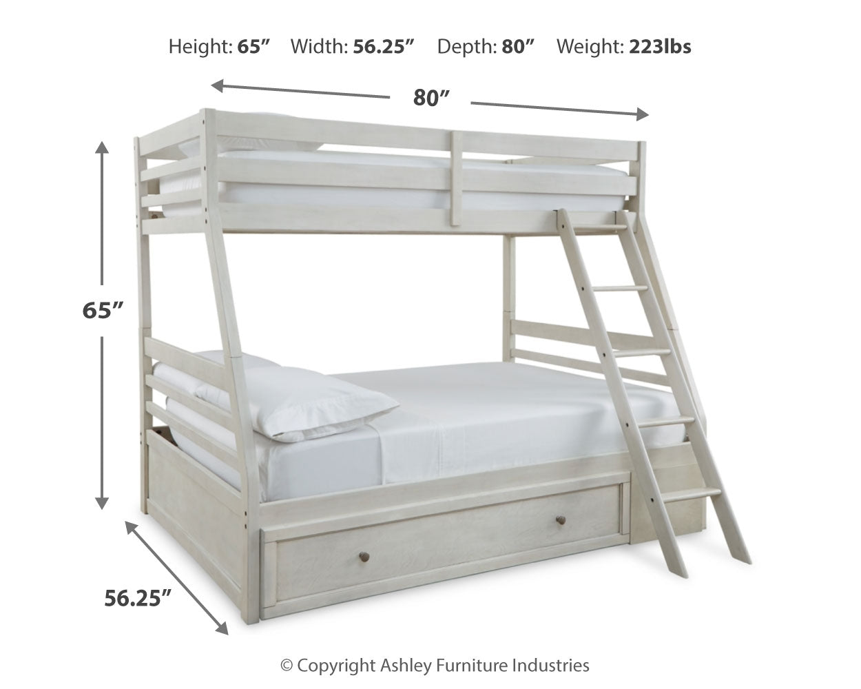Robbinsdale Twin over Full Bunk Bed with Storage
