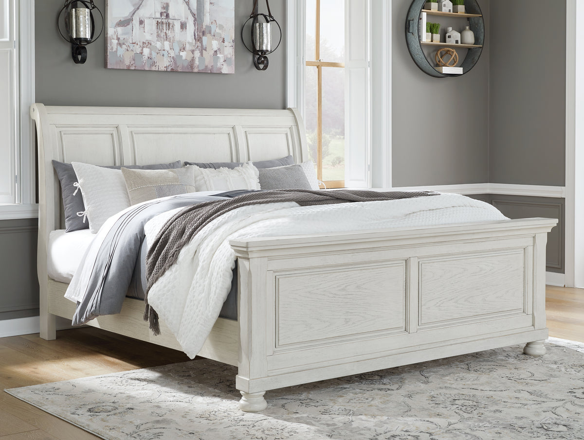 J&M Furniture - Ashley Furniture - Robbinsdale Queen Sleigh Bed - Queen Sleigh Bed / Antique White - B742B23