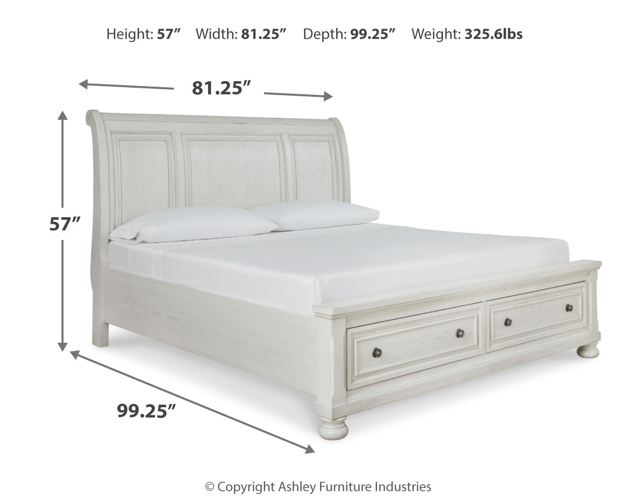 Robbinsdale California King Sleigh Bed with Storage