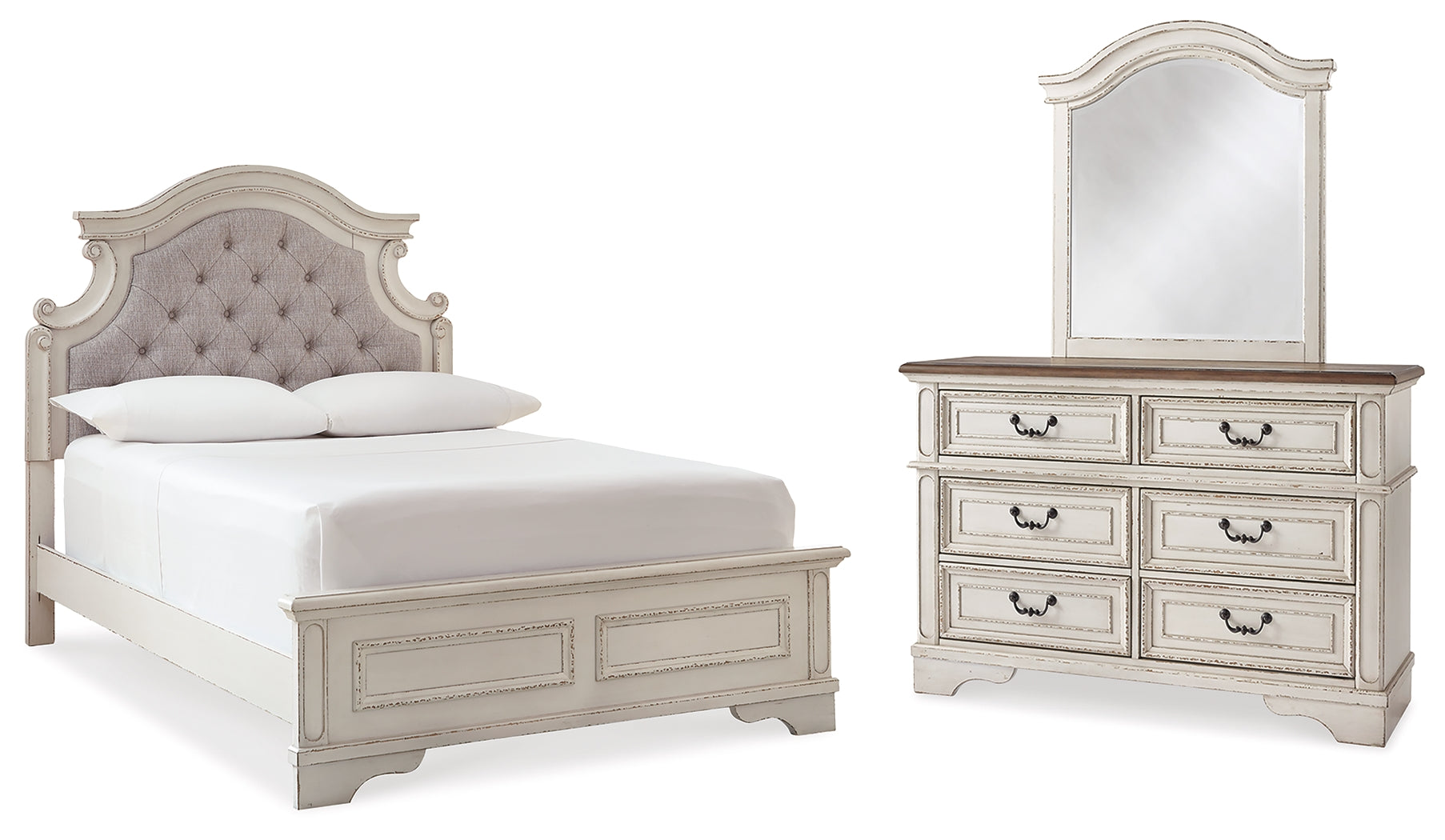 J&M Furniture - Ashley Furniture - Realyn Full Panel Bed, Dresser and Mirror - Full Panel Bed, Dresser and Mirror - B743B17