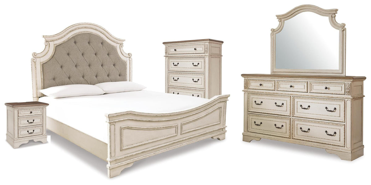 J&M Furniture - Ashley Furniture - Realyn King Panel Bed, Dresser, Mirror, Chest and Nightstand - King Panel Bed, Dresser, Mirror, Chest and Nightstand - B743B89