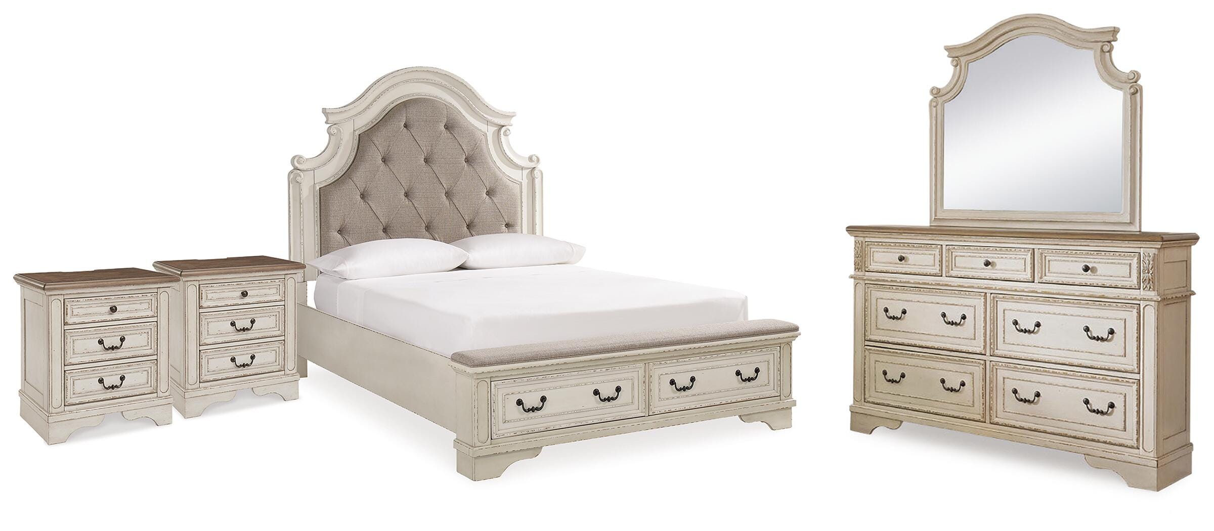 J&M Furniture - Ashley Furniture - Realyn Queen Panel Bed, Dresser, Mirror and 2 Nightstands - Queen Panel Bed, Dresser, Mirror and 2 Nightstands - B743B83