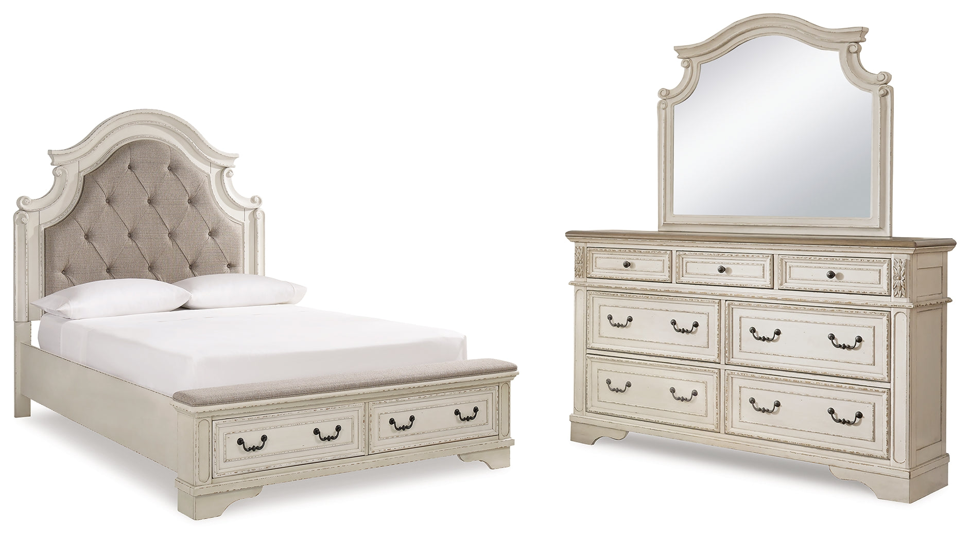 J&M Furniture - Ashley Furniture - Realyn Queen Storage Bed, Dresser and Mirror - Queen Storage Bed, Dresser and Mirror - B743B19
