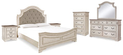 J&M Furniture - Ashley Furniture - Realyn King Panel Bed, Dresser, Mirror, Chest and 2 Nightstands - King Panel Bed, Dresser, Mirror, Chest and 2 Nightstands / Two-tone - B743B48