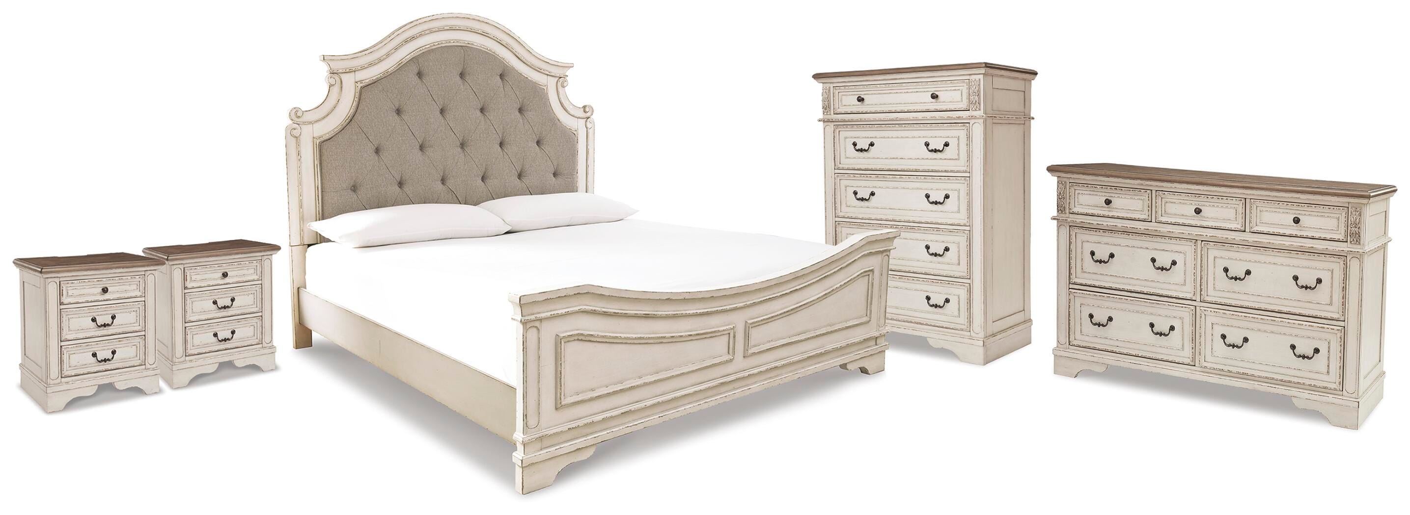 J&M Furniture - Ashley Furniture - Realyn King Panel Bed, Dresser, Chest and 2 Nightstands - King Panel Bed, Dresser, Chest and 2 Nightstands - B743B75