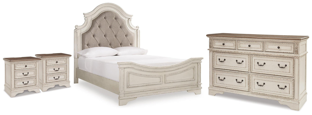 J&M Furniture - Ashley Furniture - Realyn Queen Upholstered Panel Bed, Dresser and 2 Nightstands - Queen Upholstered Panel Bed, Dresser and 2 Nightstands - B743B67