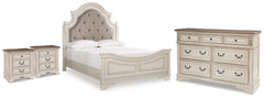 J&M Furniture - Ashley Furniture - Realyn Queen Upholstered Panel Bed, Dresser and 2 Nightstands - Queen Upholstered Panel Bed, Dresser and 2 Nightstands - B743B67