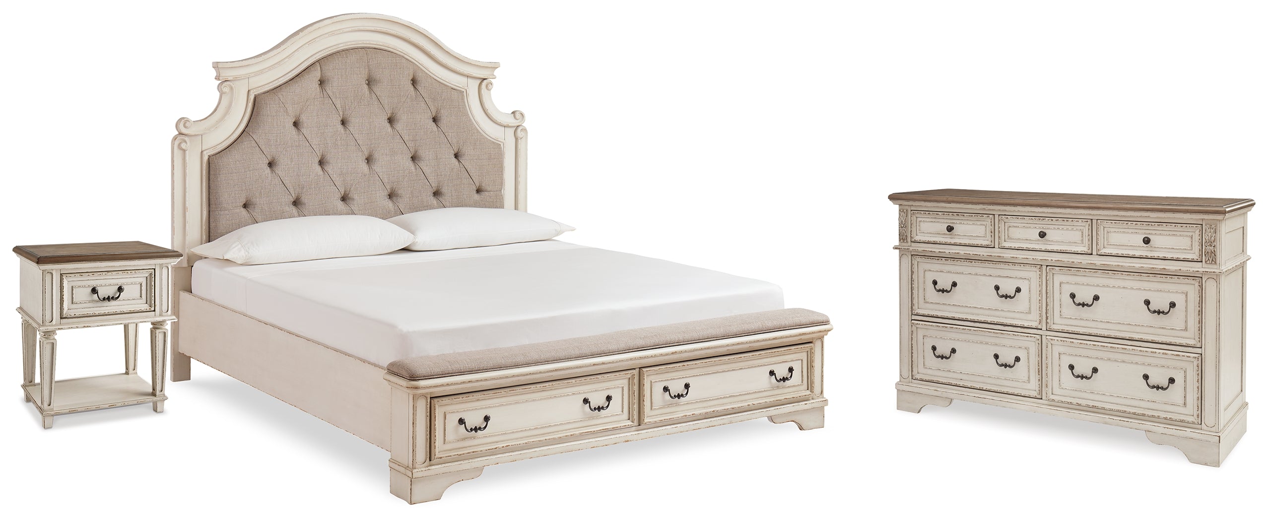 J&M Furniture - Ashley Furniture - Realyn King Storage Bed, Dresser and Nightstand - King Storage Bed, Dresser and Nightstand - B743B62