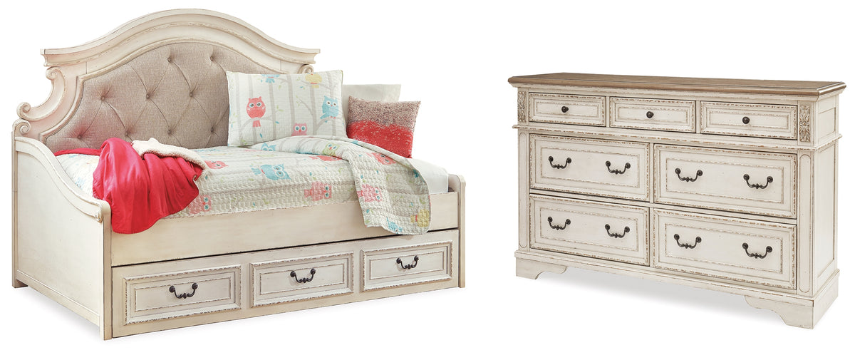 J&M Furniture - Ashley Furniture - Realyn Twin Storage Day Bed and Dresser - Twin Storage Day Bed and Dresser - B743B43