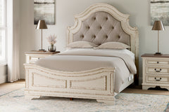 J&M Furniture - Ashley Furniture - Realyn Queen Upholstered Panel Bed - Queen Upholstered Panel Bed / Chipped White - B743B2