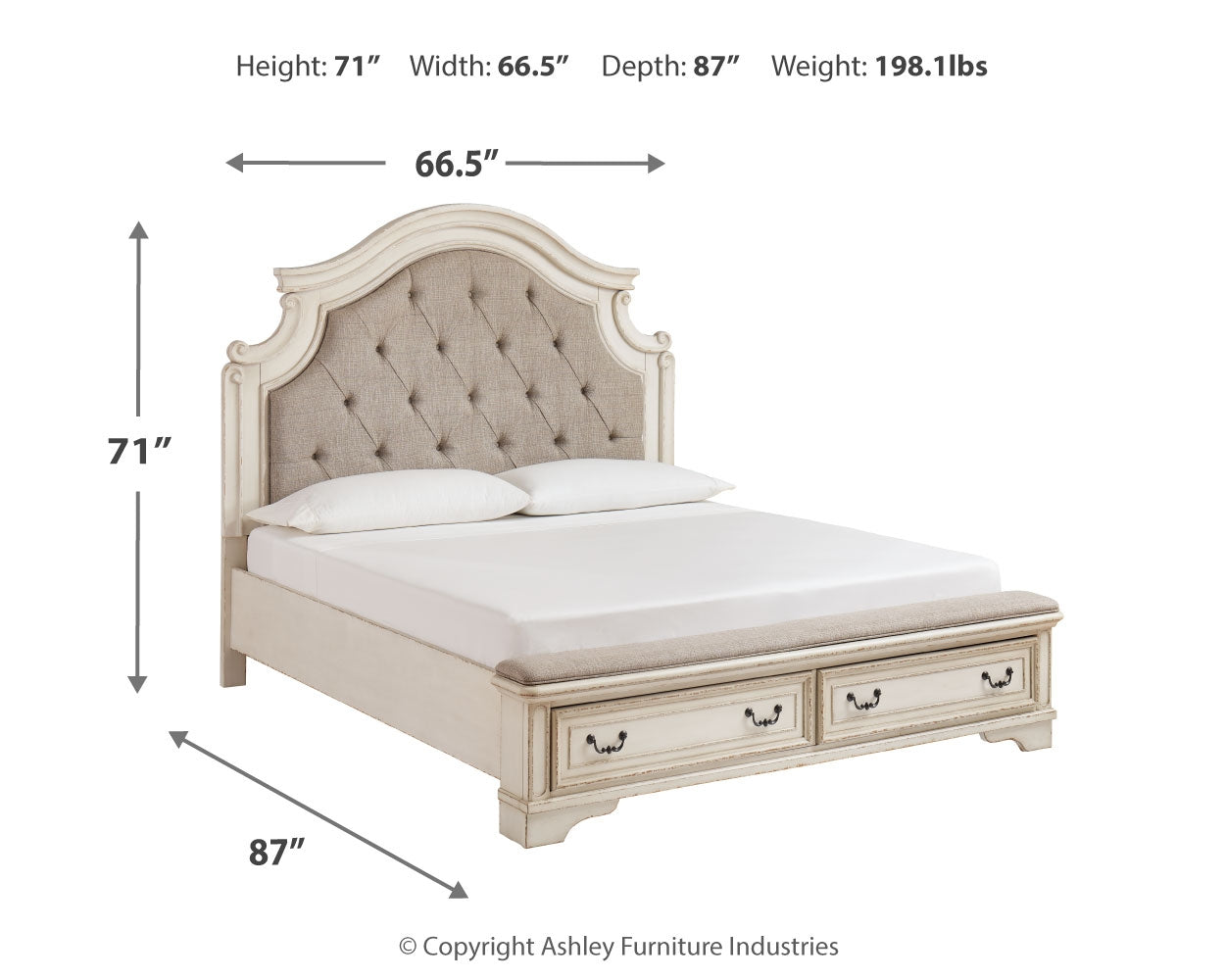 Realyn Queen Upholstered Storage Bed
