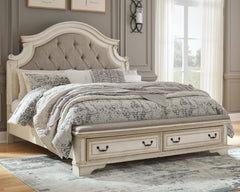 J&M Furniture - Ashley Furniture - Realyn King Upholstered Storage Bed - King Upholstered Storage Bed / Two-tone - B743B20