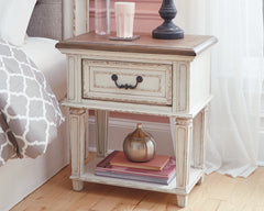 J&M Furniture - Ashley Furniture - Realyn Nightstand - One Drawer Night Stand / Chipped White - B743-91