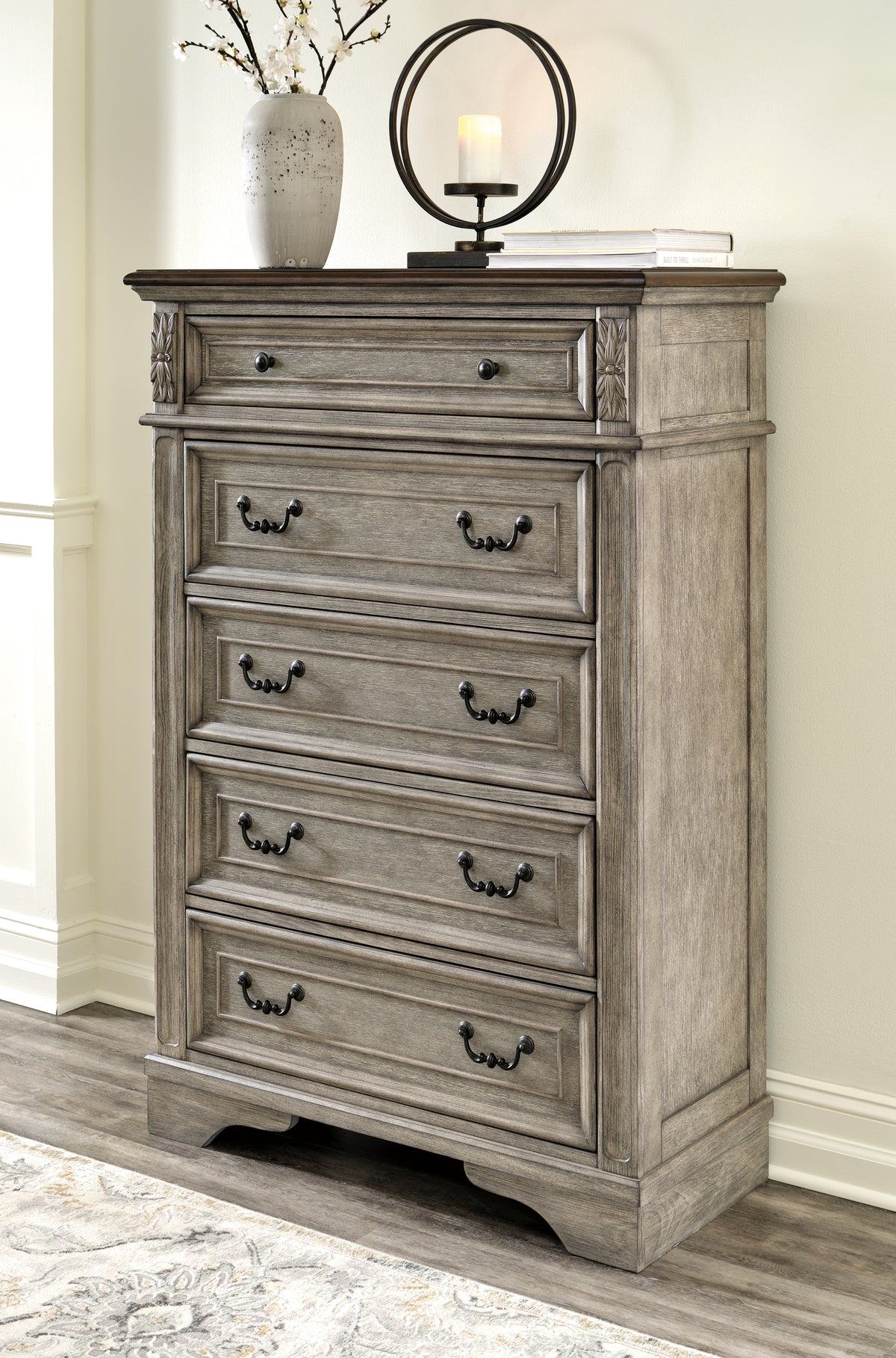 J&M Furniture - Ashley Furniture - Lodenbay Chest of Drawers - Five Drawer Chest / Antique Gray/Brown - B751-46