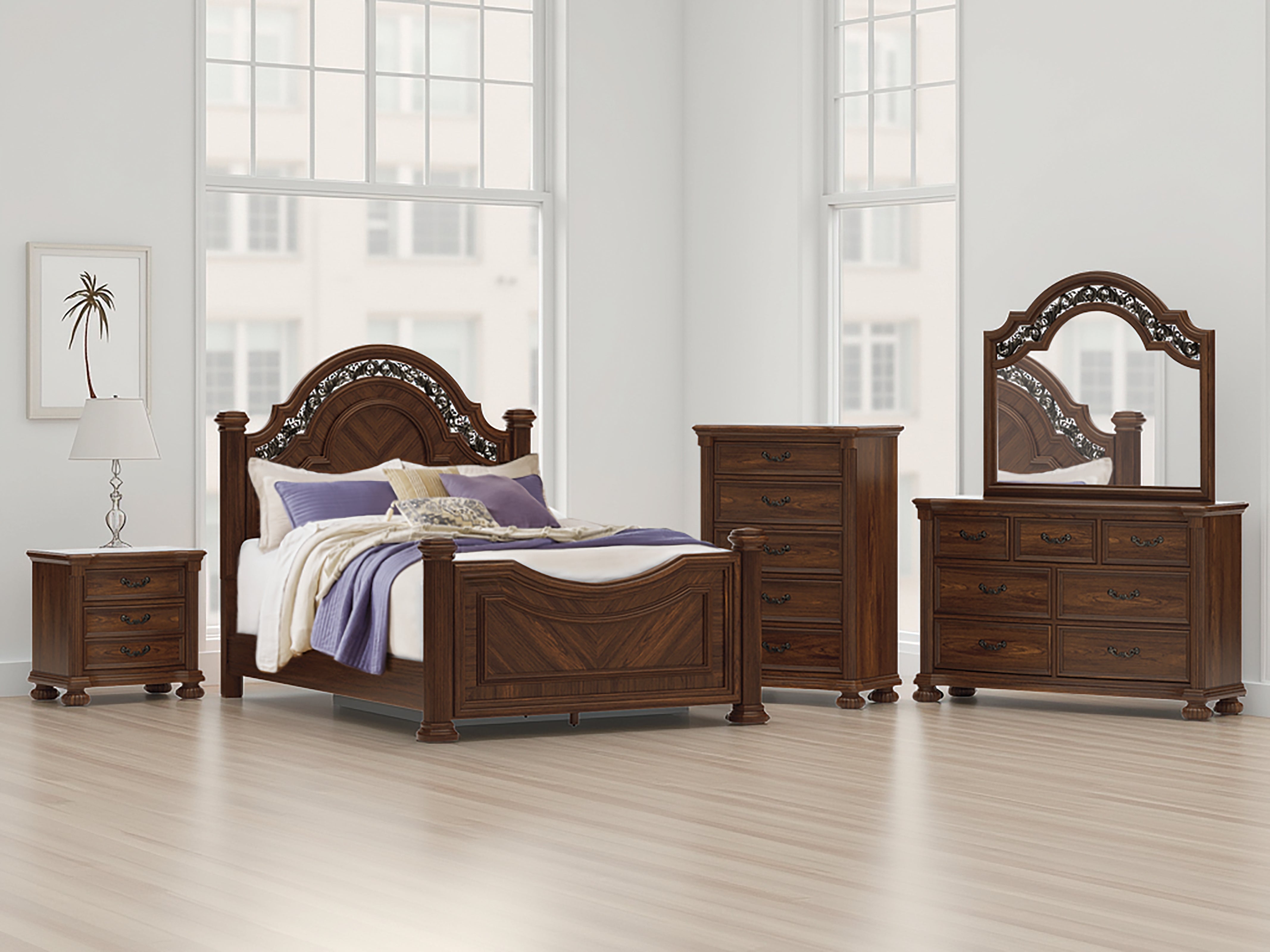 J&M Furniture - Ashley Furniture - Lavinton Queen Poster Bed - Queen Poster Bed / Brown - B764B5