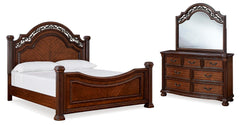 J&M Furniture - Ashley Furniture - Lavinton Queen Poster Bed, Dresser and Mirror - Queen Poster Bed, Dresser and Mirror - B764B6