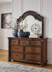 J&M Furniture - Ashley Furniture - Lavinton Dresser and Mirror - Dresser and Mirror / Brown - B764B1