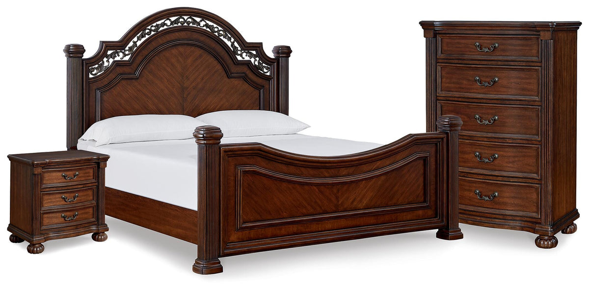 J&M Furniture - Ashley Furniture - Lavinton Queen Poster Bed, Chest and Nightstand - Queen Poster Bed, Chest and Nightstand - B764B15
