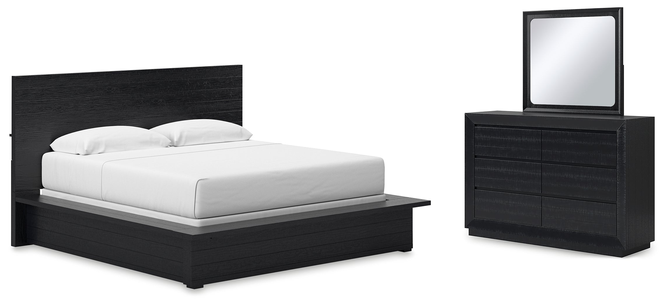 J&M Furniture - Ashley Furniture - Londer King Panel Bed, Dresser and Mirror - King Panel Bed, Dresser and Mirror - B768B8