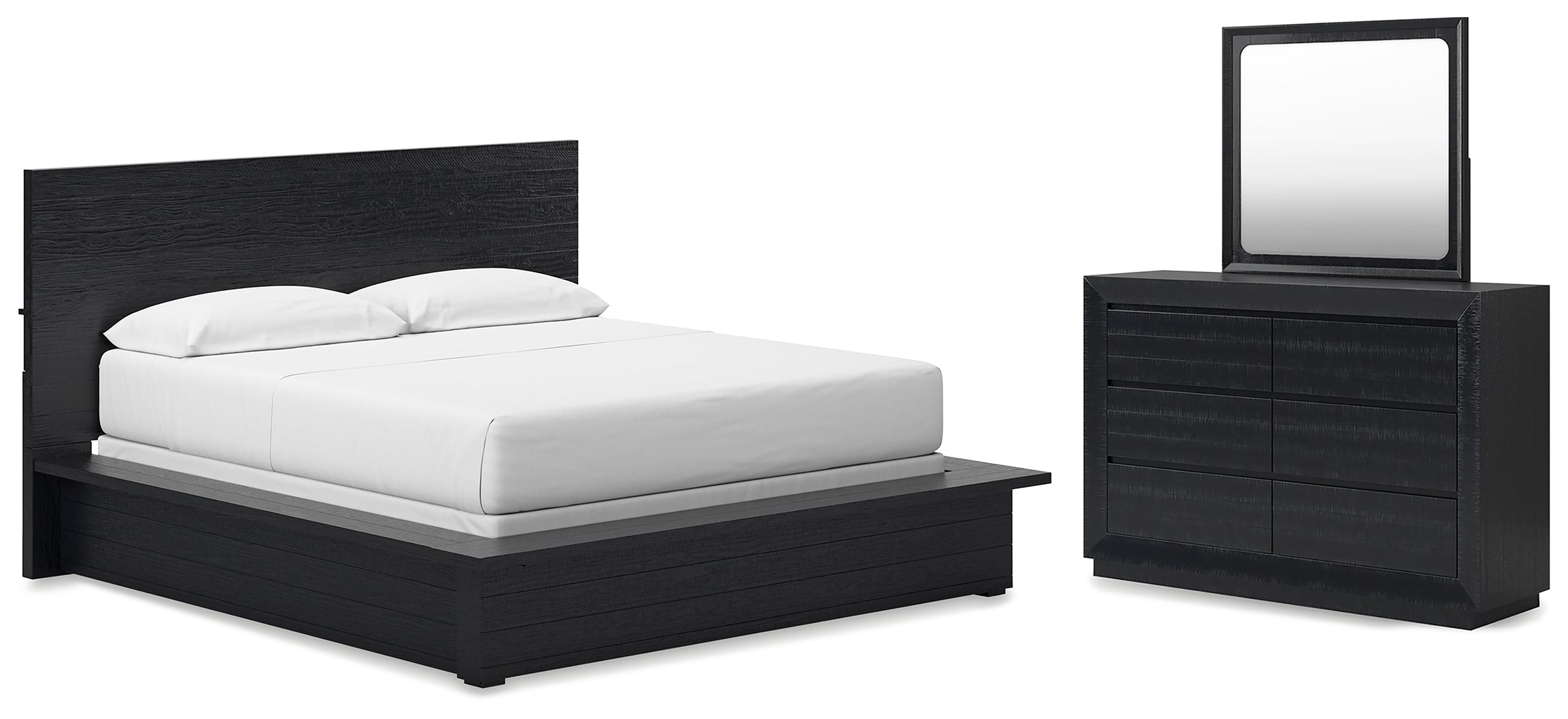 J&M Furniture - Ashley Furniture - Londer California King Panel Bed, Dresser and Mirror - California King Panel Bed, Dresser and Mirror - B768B9