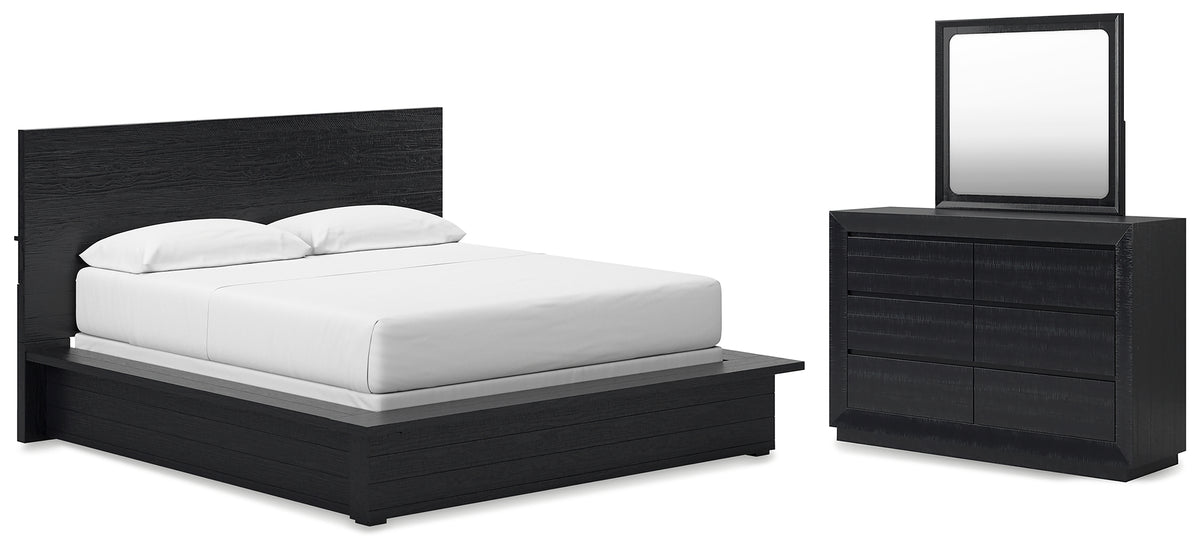 J&M Furniture - Ashley Furniture - Londer California King Panel Bed, Dresser and Mirror - California King Panel Bed, Dresser and Mirror - B768B9