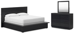 J&M Furniture - Ashley Furniture - Londer California King Panel Bed, Dresser and Mirror - California King Panel Bed, Dresser and Mirror - B768B9