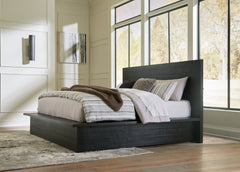 J&M Furniture - Ashley Furniture - Londer California King Panel Bed - California King Panel Bed / Black - B768B5