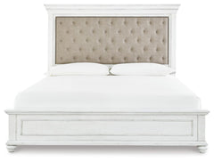 Kanwyn King Upholstered Panel Bed, Dresser and Nightstand